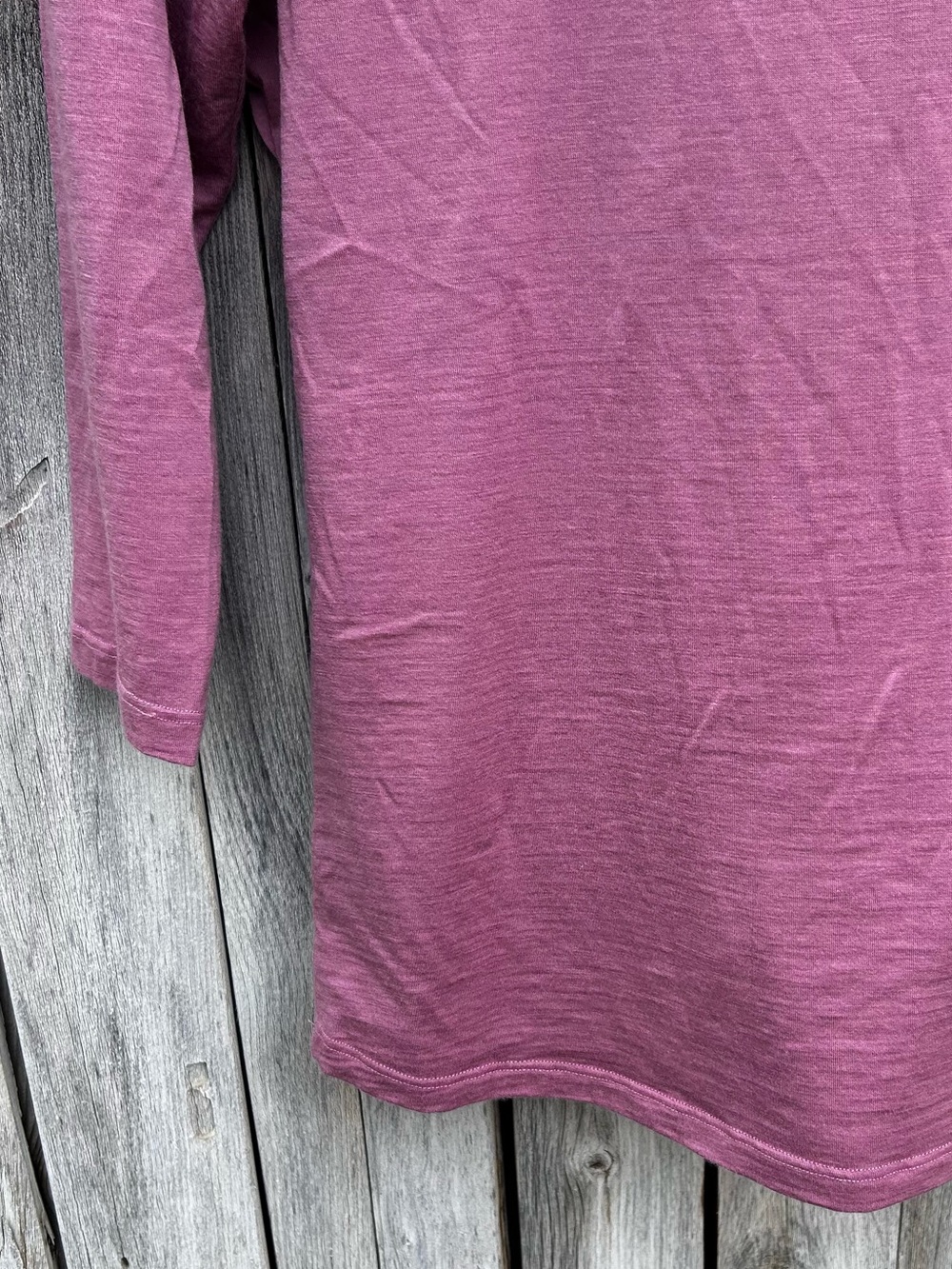 Woolx Jenny 3/4 Sleeve Crewneck Tee Shirt Merino Wool Blend Dusty Rose Pink S - Picture 10 of 13